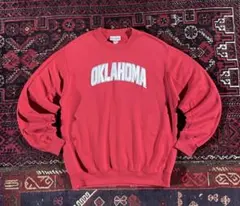 majestic 90's カレッジロゴ スウェット トレーナー レッド L