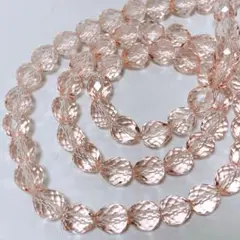 bk574/SALE！ガラスビーズ◇多面カット　ほんのりドロップ形　1連