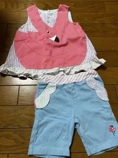 ベイビーチアー　フラミンゴチュニック＆ズボン　80cm