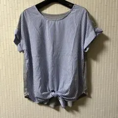 異素材使いカットソー(裾結び)