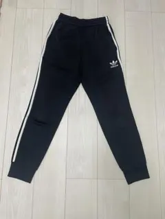 adidas 黒 ストライプ ジョガーパンツ XS 3本ライン　ジャージ美品