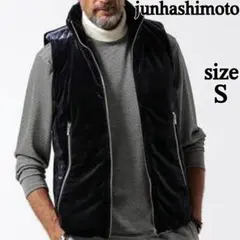 ジュンハシモト×ナノユニバース ベロアミリタリーベスト 黒 Sサイズ