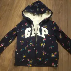 GAP 花柄 ボアパーカー ネイビー S