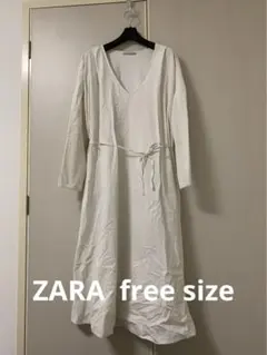 ZARA ロングワンピース　free 異素材