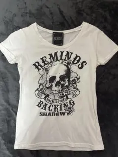 ドクロ半袖Tシャツ ホワイト　y2k