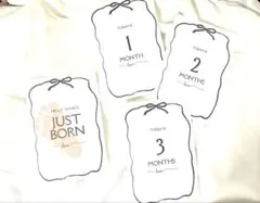 《大人気》マンスリーカード　リボン　月齢フォト　ジャストボーン　月齢フォト　足形