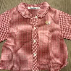 familiar 赤チェック柄シャツ 90