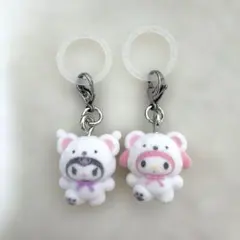 サンリオ　ふわふわスノー　めじるしアクセサリー　マイメロ&クロミ