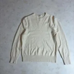 UNIQLO ユニクロ　カシミヤ100% クルーネックニット L オフホワイト