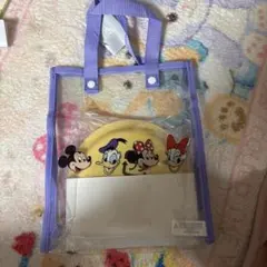 【新品・未使用】クリアバッグ＆プレートセットミッキー＆フレンズ 4枚セット