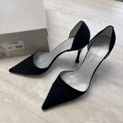 GIORGIO ARMANI アルマーニ シルク サテン パンプス 黒 36Mのサムネイル