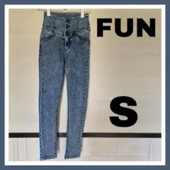 FUN ハイウエスト デニム S フロントボタン スキニーのサムネイル