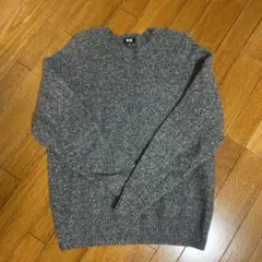 UNIQLO グレー クルーネックセーター M 毛　ウール100%