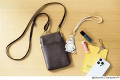 リンネル付録 「がま口スマホショルダー」＆「ムーミン バッグチャーム」2点セットのサムネイル