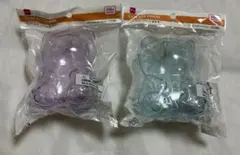 DAISO ダイソー　ケースキーホルダー　テディベア　紫・青　セット