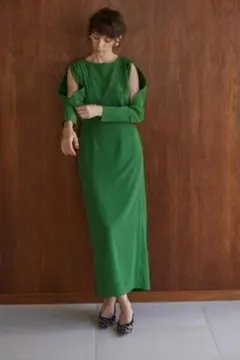 ESTELLA.Kバックオープン長袖ロングワンピースのサムネイル
