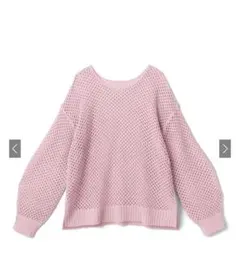 【新品未使用】タグ無し 透かし編みサイドスリットビッグニットトップス