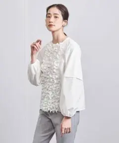 未使用　UNITED ARROWSリッチフリル ブラウス[フリーサイズ]