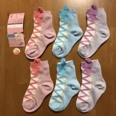 はくラボ みみ付きくつした プリンセス クルー丈 3足組 13〜18㎝ 新品