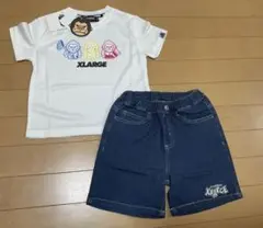 XLARGE Tシャツとデニムショートパンツセット100cm