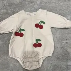 futafuta チェリー刺繍ロンパース 70 バースデイ