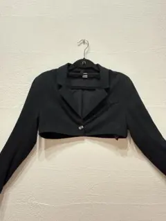 ショート丈 ジャケット ブラック 韓国風 美シルエット 羽織り