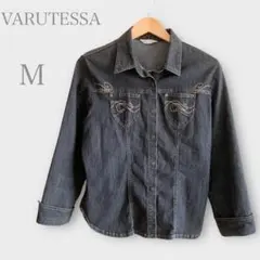 ヴァルテッサ　デニムジャケット　刺繍　ブラック　M