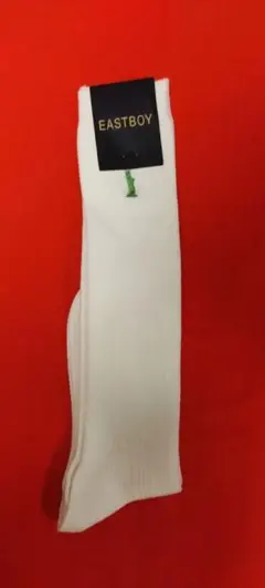 イーストボーイ　白　スクールソックス　ハイソックス　黄緑色　ミント女神