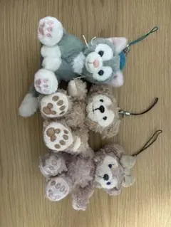 ダッフィー、シェリーメイ 、ジェラトーニ ぬいぐるみストラップ