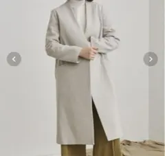 UNITED TOKYO エクストラウール Vネックコート　M アイボリー