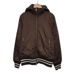 TOMMY トミーヒルフィガー　中綿ジャケットパーカー　刺繍ロゴ　ブラウン　2