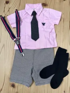 男の子　フォーマルセット（シャツ・ネクタイ・パンツ・サスペンダー・靴下）