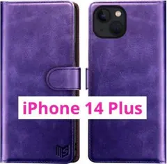 iPhone 14 Plus ケース 手帳型 カード収納　パープル　紫