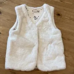 petit main フリースベスト ホワイトLサイズ