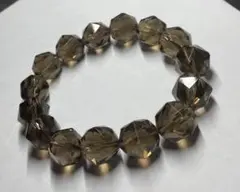 【高品質】スモーキークォーツ　多面カットブレスレット☆天然石