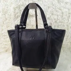 【極美品】キタムラ 2way ハンドバッグ ミニ トートバッグ ブラック シボ革