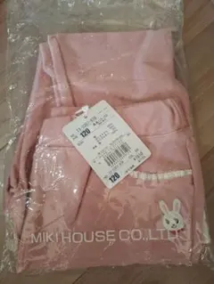 新品未使用☆MIKI HOUSE ピンク リボン柄ロングパンツ 120サイズ