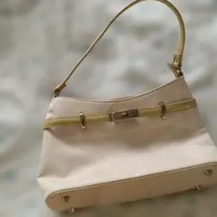 ベージュ キャンバス ハンドバッグ