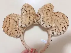 ディズニー ミニー カチューシャ スパンコール ベージュ系 完売 美品
