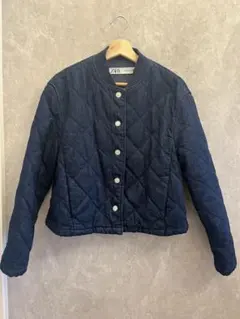 ZARA 【美品】キルティングジャケット　デニムブルーM