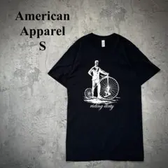 アメリカンアパレル（S）USA製＊グラフィックTシャツ＊プリント＊自転車のサムネイル