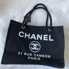 CHANEL ノベルティトートバッグ 黒 キャンバス