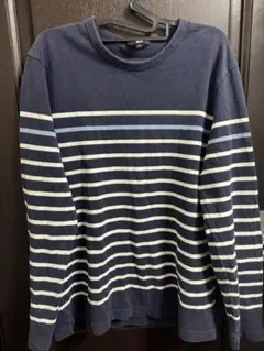 UNIQLO 長袖Tシャツ Lサイズ ネイビー/ストライプ
