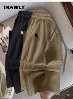 INAWLY レディース ストレートレッグ パンツ2枚セット