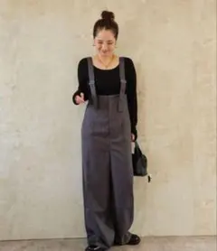 美品ボンジュールサガン　ハイウエストワイドサロペットのサムネイル
