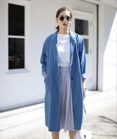 未使用 タグ付 訳有 AZUL by moussy デニムチェスターマキシコートのサムネイル