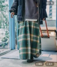 Niko and… with M］ 2WAYチェックスカート グリーンMサイズ