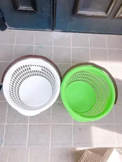 カゴ　洗濯物入れ　小物入れ　サンテールまるかご　2点まとめ