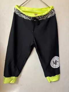 #3691 G-FIT（ジーフィット） 七分丈パンツ ゼブラ×ネオンイエロー M