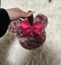 ミニーちゃん イヤマフ ヒョウ柄ピンク